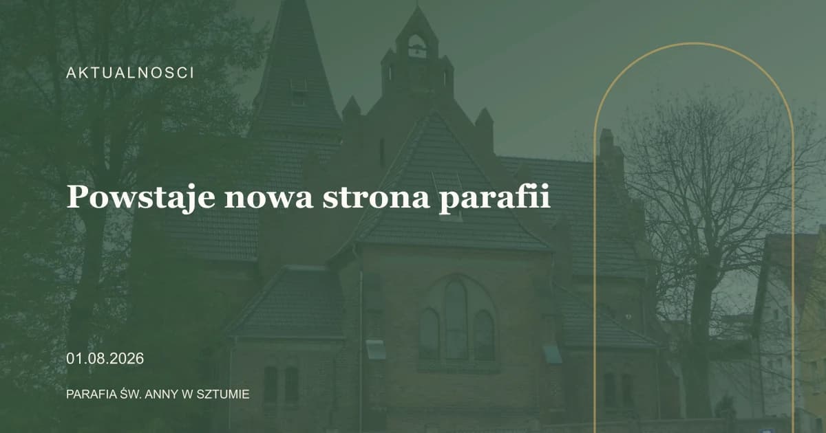 Powstaje nowa strona parafii