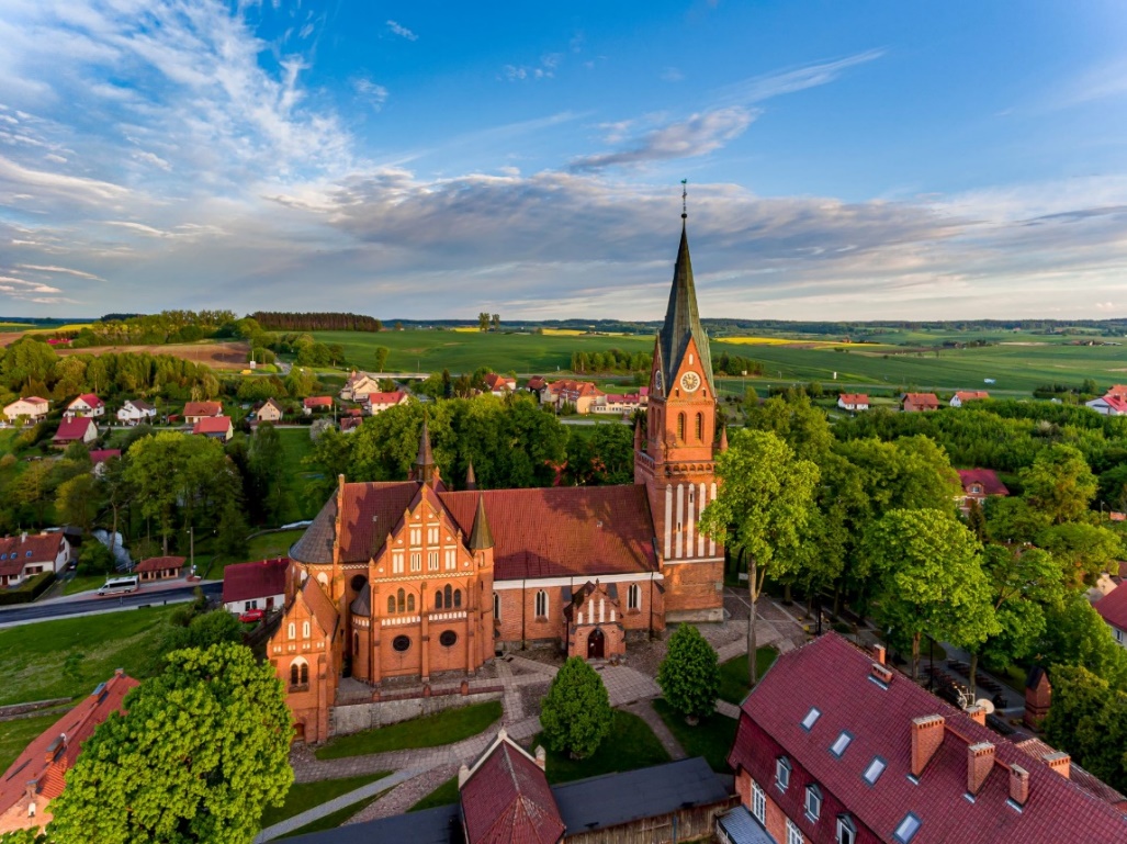 Sanktuarium Matki Bożej Gietrzwałdzkiej widziane z lotu ptaka